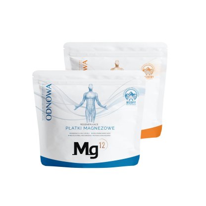 Płatki magnezowe (100% biszofit) 4kg + Sól Kłodawska Magnez+Potas 4kg