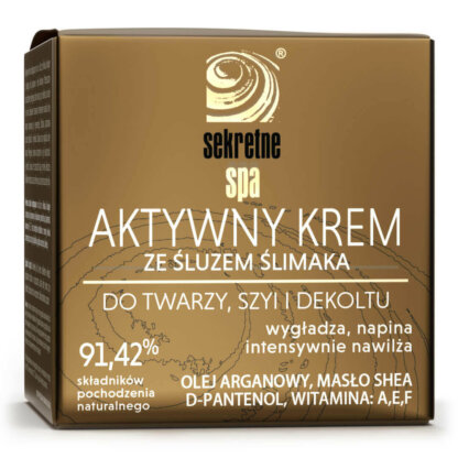 SekretneSPA Aktywny krem ze śluzem ślimaka do twarzy, szyi i dekoltu 50ml