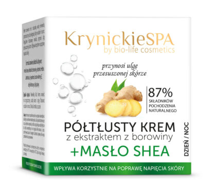 KrynickieSPA Półtłusty krem z ekstraktem z borowiny + Masło Shea 50ml