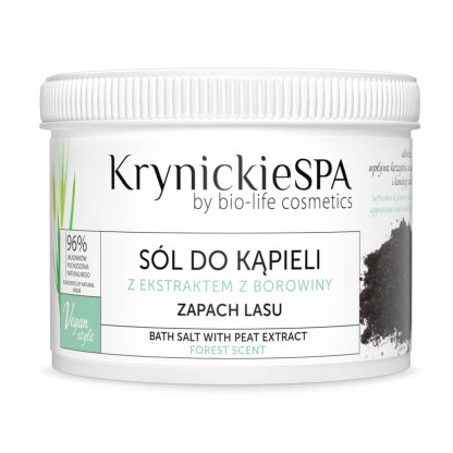 KrynickieSPA Sól do kąpieli z ekstraktem z borowiny i młodego jęczmienia o zapachu lasu 500g