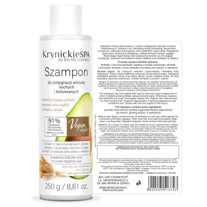 KrynickieSPA Szampon do pielęgnacji włosów suchych i farbowanych 250g - obrazek 2