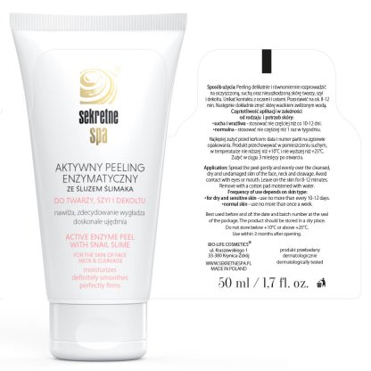 SekretneSPA Aktywny peeling enzymatyczny ze śluzem ślimaka 50ml - obrazek 2