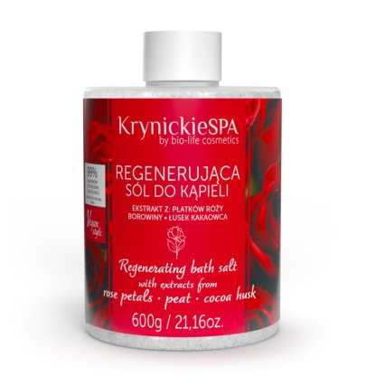 Regenerująca sól do kąpieli o zapachu róży KrynickieSPA 600g
