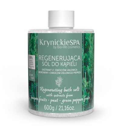 Regenerująca sól do kąpieli o zapachu czarnej sosny KrynickieSPA 600g